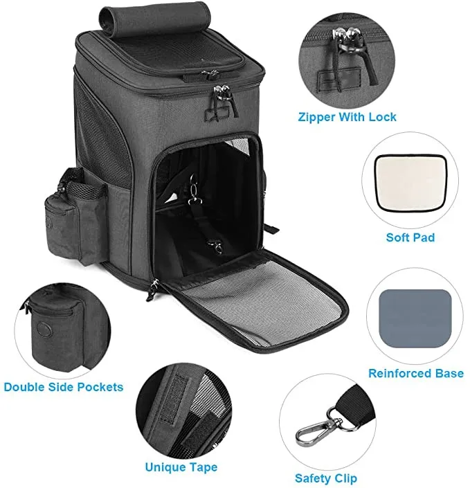Factory Custom Pet Carrier Backpack Expandable for Cats Dogs Breathable Mesh Cat Backpack