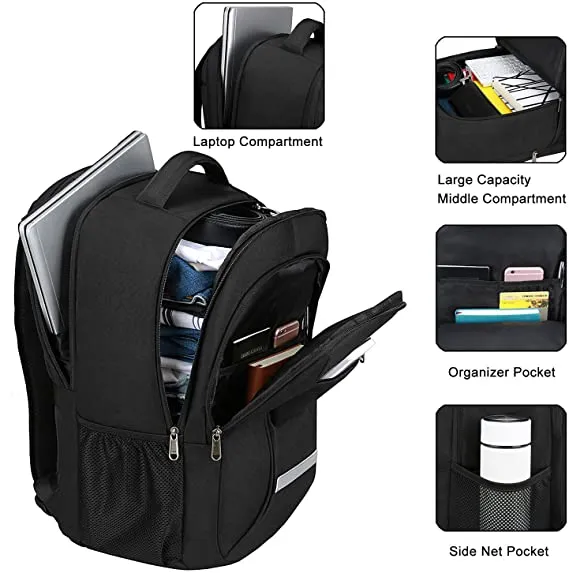 Customized Casual Travel Durable Anti Theft Laptop Backpack with USB Charging Port School Students Daypack Backpack