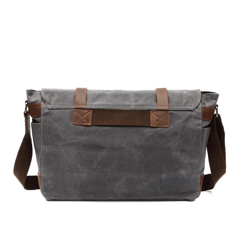 Retro Canvas Shoulder Bag Casual Cross Men&prime;s Bag Wax Waterproof Canvas Computer Bag Camera Bag