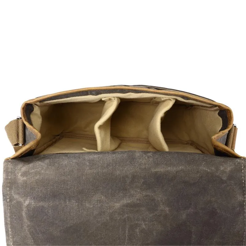 New Outdoor Photography Bag Digital SLR Professional Waterproof Oil Wax Canvas Camera Bag Micro Shoulder Bag