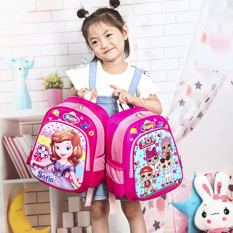New 3D Elementary School Backpack Kindergarten Backpack Cartoon Ultraman Spider Man Children&prime;s Backpack