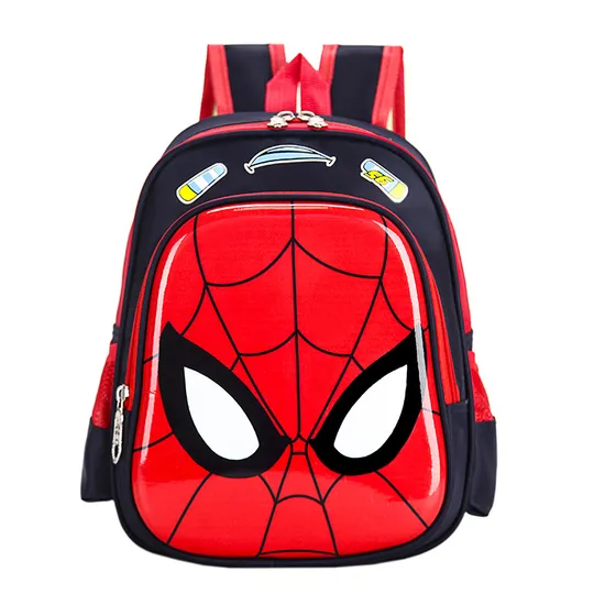 New 3D Elementary School Backpack Kindergarten Backpack Cartoon Ultraman Spider Man Children′s Backpack