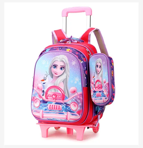 Primary School Childrens Backpack Three Piece Set 16 Inch 3D Lunch Bag for Boys and Girls Detachable Pull Rod Backpack