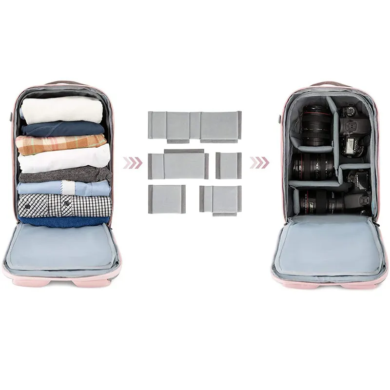 Fashion Travel PU Camera Backpack Women Large Backpack Leisure Outdoor Photography Equipment Storage Backpack