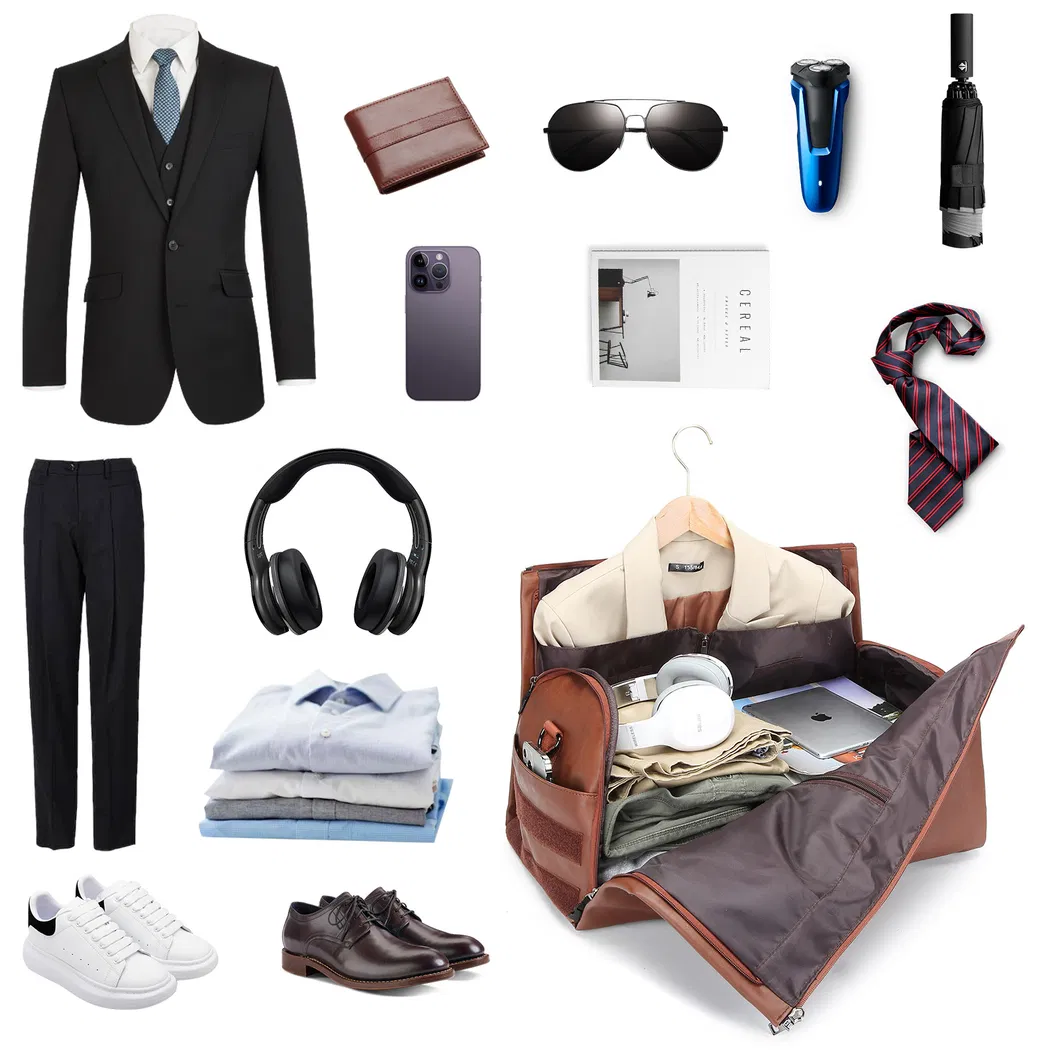 Travel Suit Bag with Wheels Luggage Clothing Storage Detachable Pull Rod Travel Clothing Bag