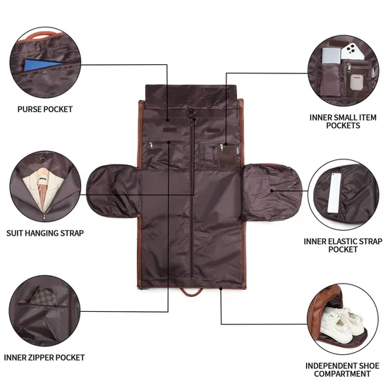 Travel Suit Bag with Wheels Luggage Clothing Storage Detachable Pull Rod Travel Clothing Bag