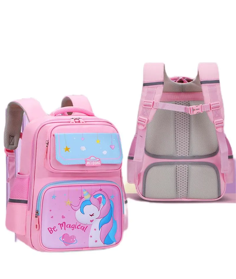 Elementary School Unicorn Astronaut Reducing Load and Backbone Protection Children&prime;s Star Dream Cartoon Anime Backpack