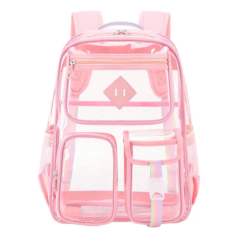 Transparent Backpack Waterproof Large Capacity Elementary School Backpack