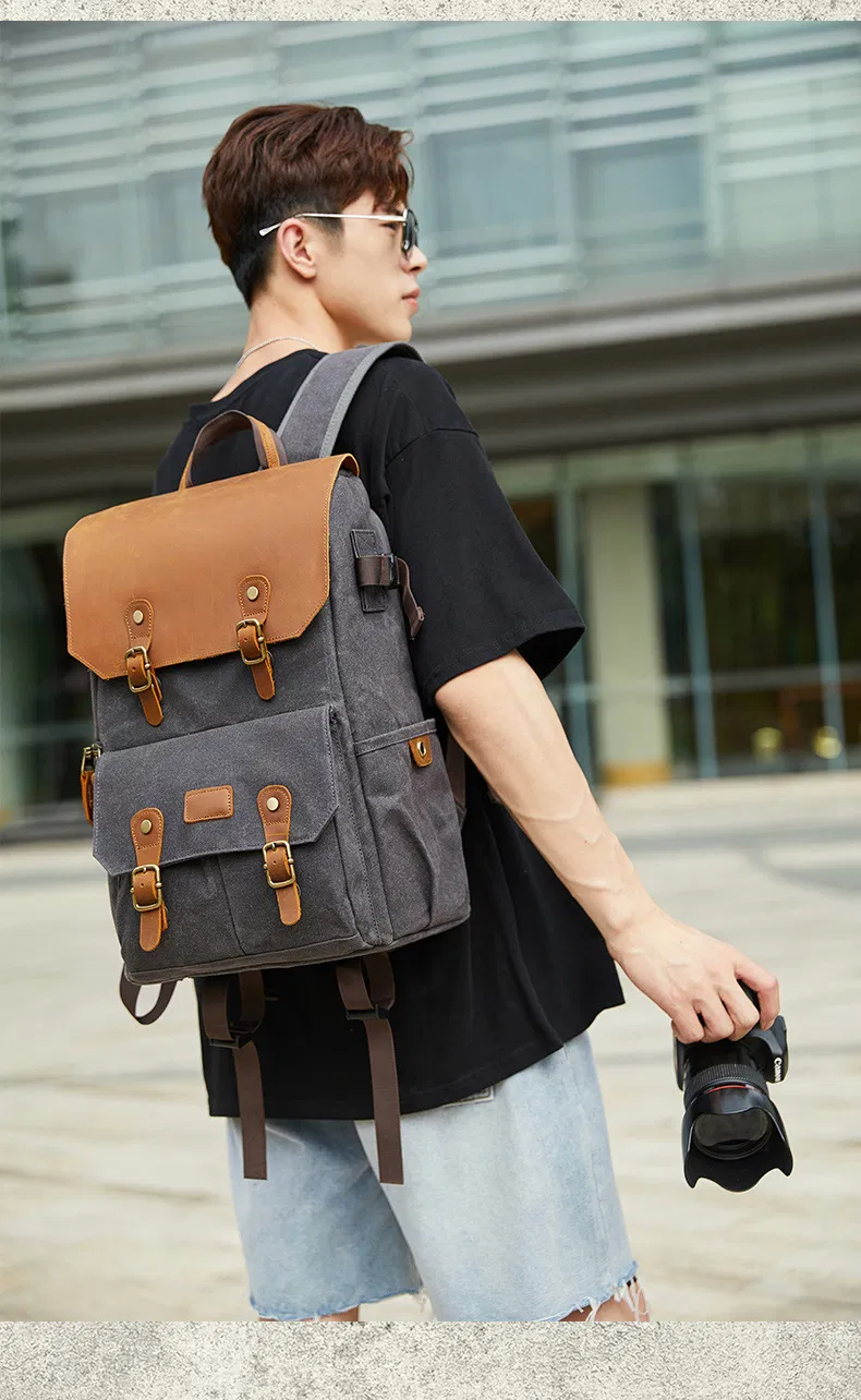 SLR Camera Bag Waterproof and Anti-Theft Large Capacity Canvas Drone Backpack