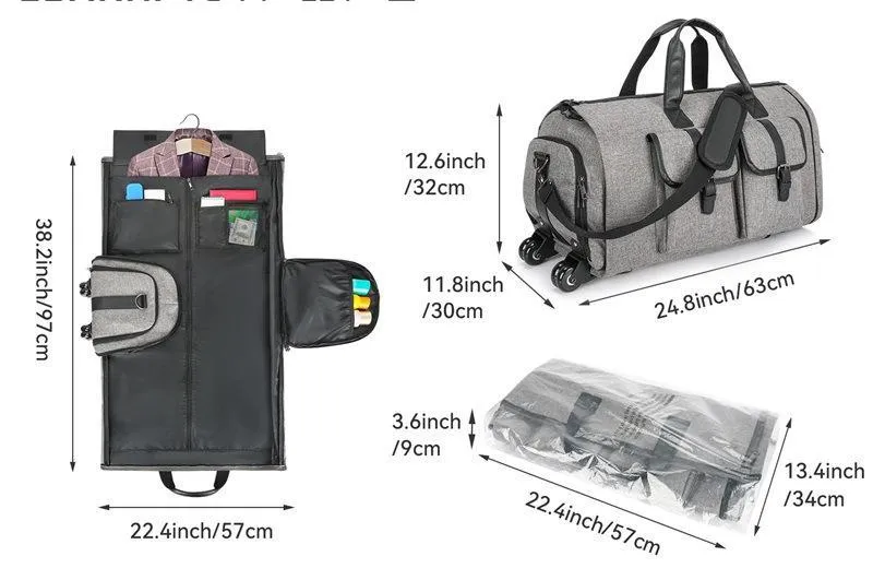 Hot Selling Travel Trolley Suit Bag Formal Carrying Crossbody Large Capacity Luggage Bag with Wheels
