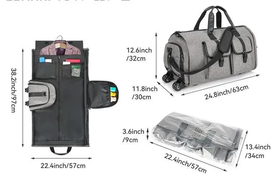 Hot Selling Travel Trolley Suit Bag Formal Carrying Crossbody Large Capacity Luggage Bag with Wheels
