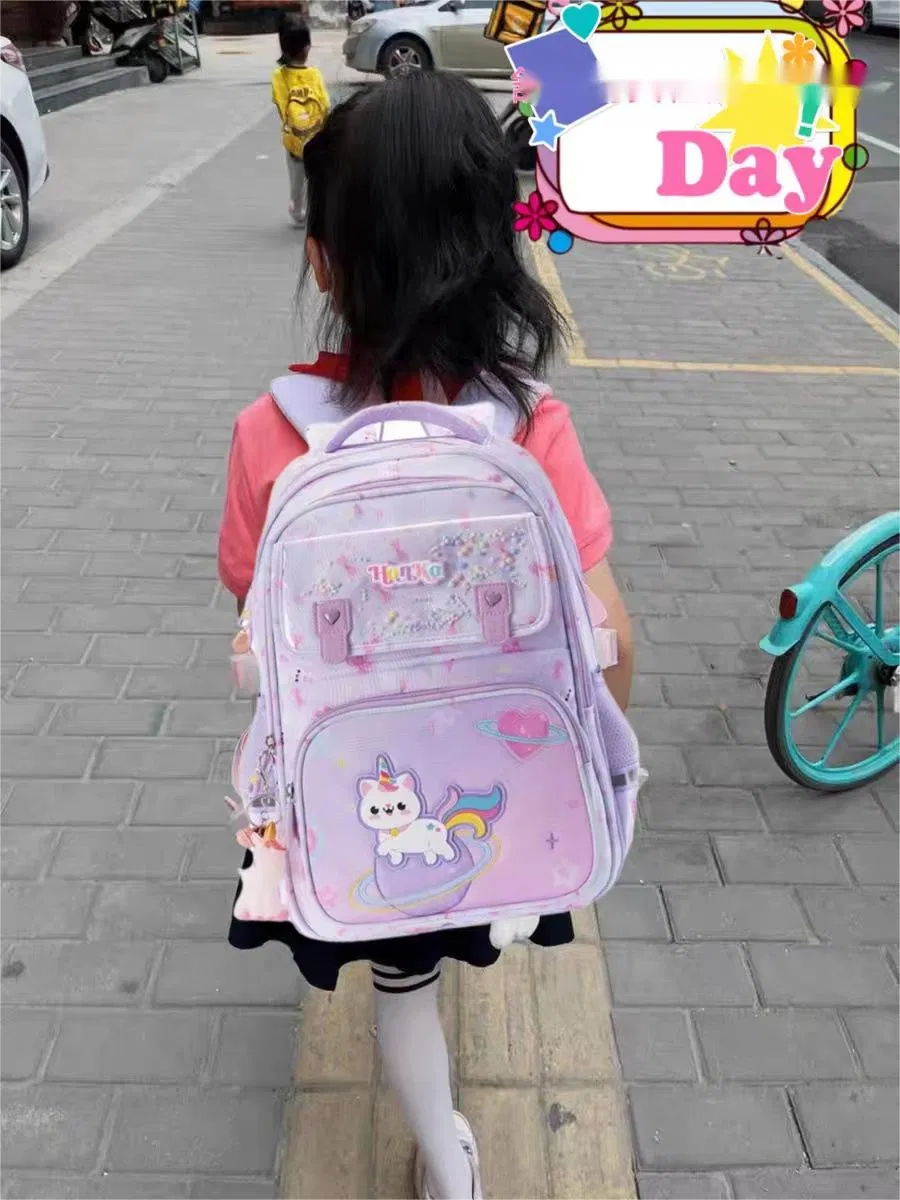 Elementary School Cartoon Fresh Girl Backpack for Grades 2 to 5 Spine Protection Backpack