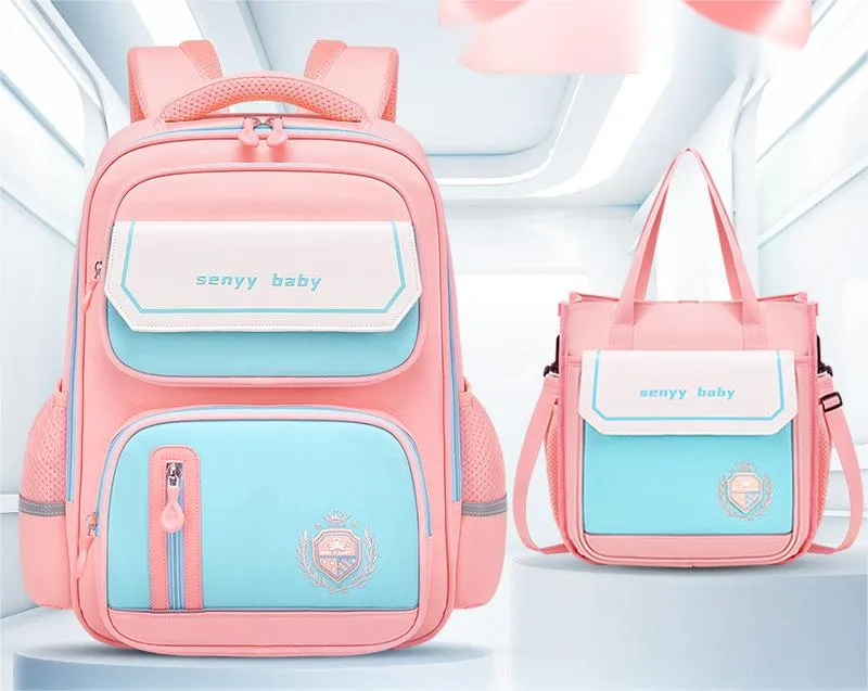 2024 New Primary School Schoolbag Children&prime;s Shoulder Anti Splashing Large Capacity Oxford Schoolbag
