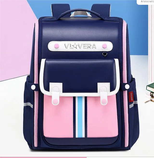 2024 New Children&prime;s Primary School Backpack Oxford Cloth Spine Protection and Load Reduction Backpack