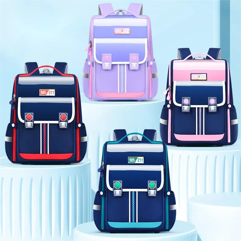 2024 Factory Customized Primary School Children&prime;s School Bag Backpack to Reduce Load Oxford Lightweight Water Splashing