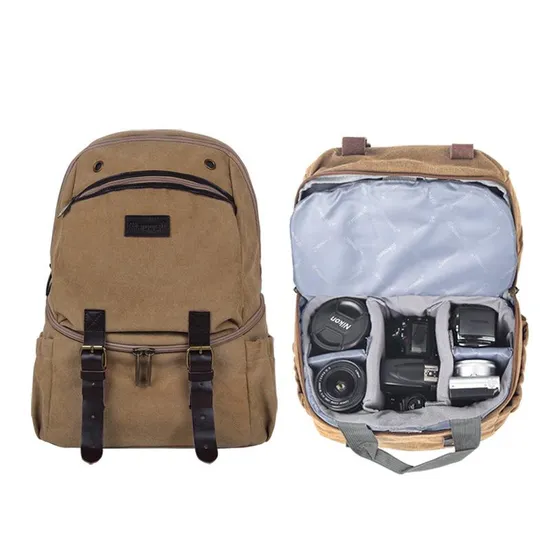 Camera Backpack Professional Photography Canon Nikon Mirrorless Outdoor Canvas Backpack