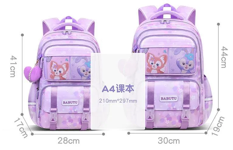 New Elementary School Backpack for Girls Spinal Protection and Weight Reduction Lightweight Travel Backpack