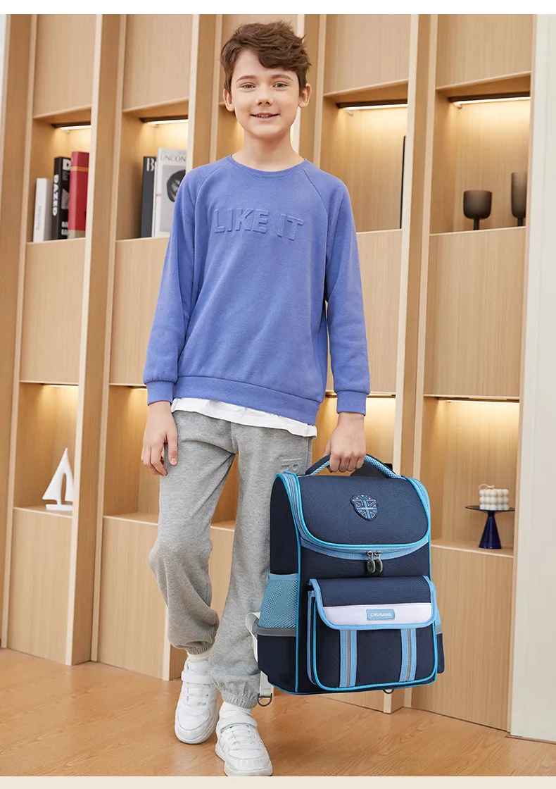 New Children&prime;s Backpack for Primary School Students Lightweight Large Capacity British Style Student Backpack