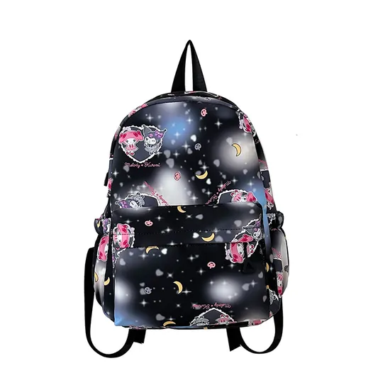 Primary School Backpack Starry Sky Large Capacity Nylon Full Print Cute New Kuromi Cartoon Creative Backpack