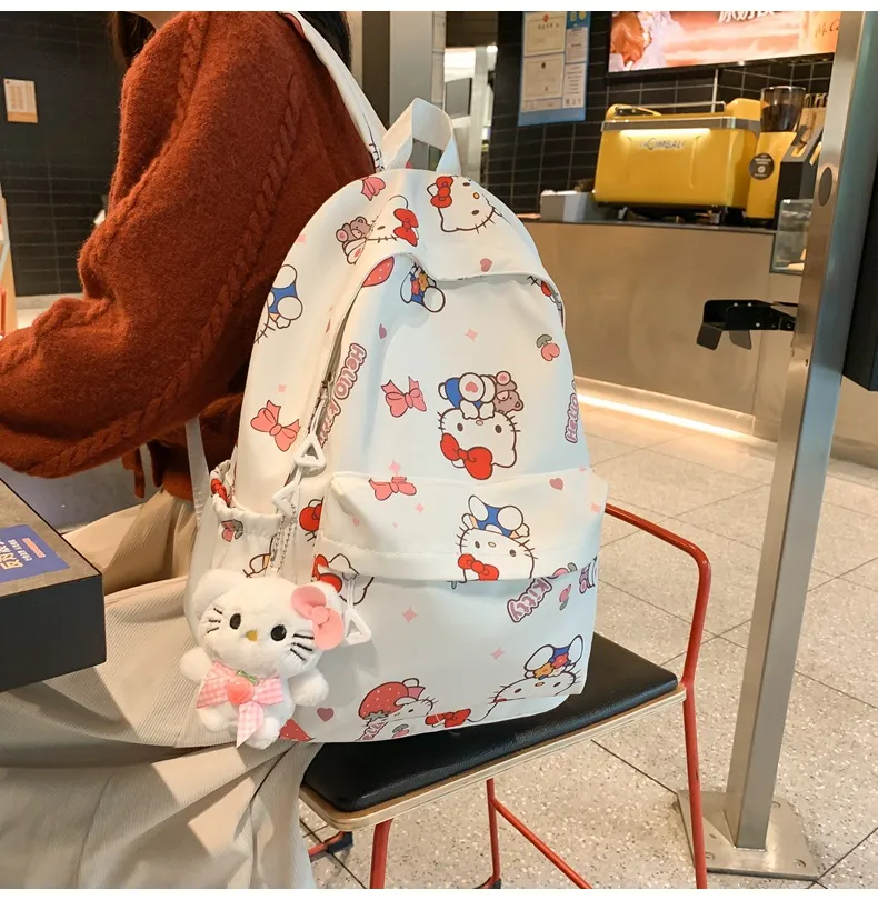 New Design Backpack for Girls with Printed Graffiti Large Capacity Splash Proof Lightweight Backpack