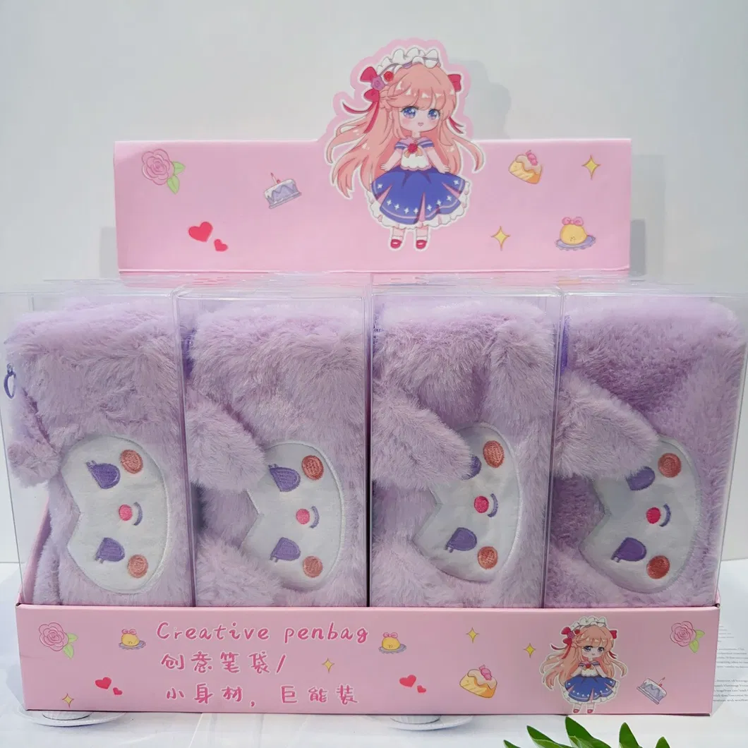New Cartoon Large Capacity Plush Pen Bag Cute Pen Bag Stationery Bag Storage Bag