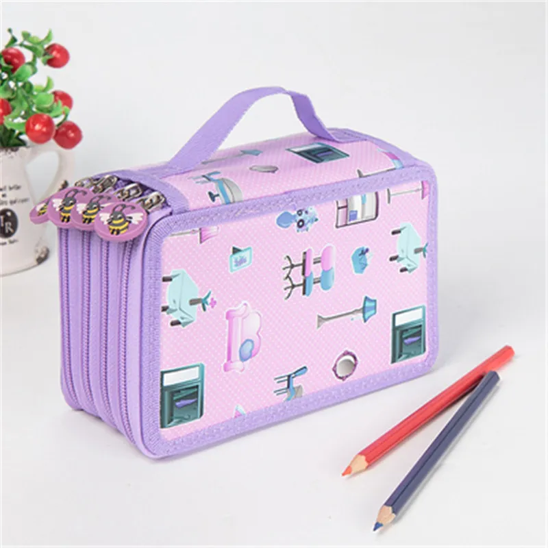 New 72 Color Pencil Case Student Large Capacity Pencil Case Art Painting Storage Bag Stationery Box