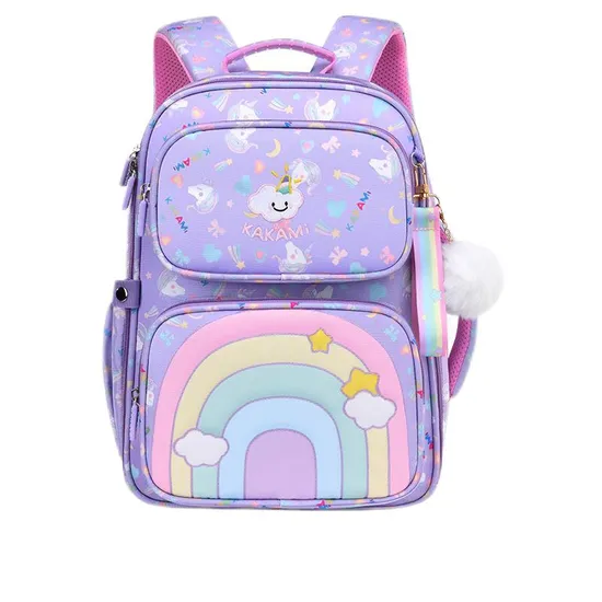 New Fashionable Cute Girls′ School Backpack for Primary School Students Backbone Protection and Load Reduction Backpack