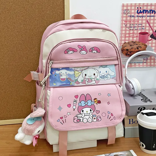 Kuromi Backpack for Girls Ins Elementary School Students Large Capacity Backpack