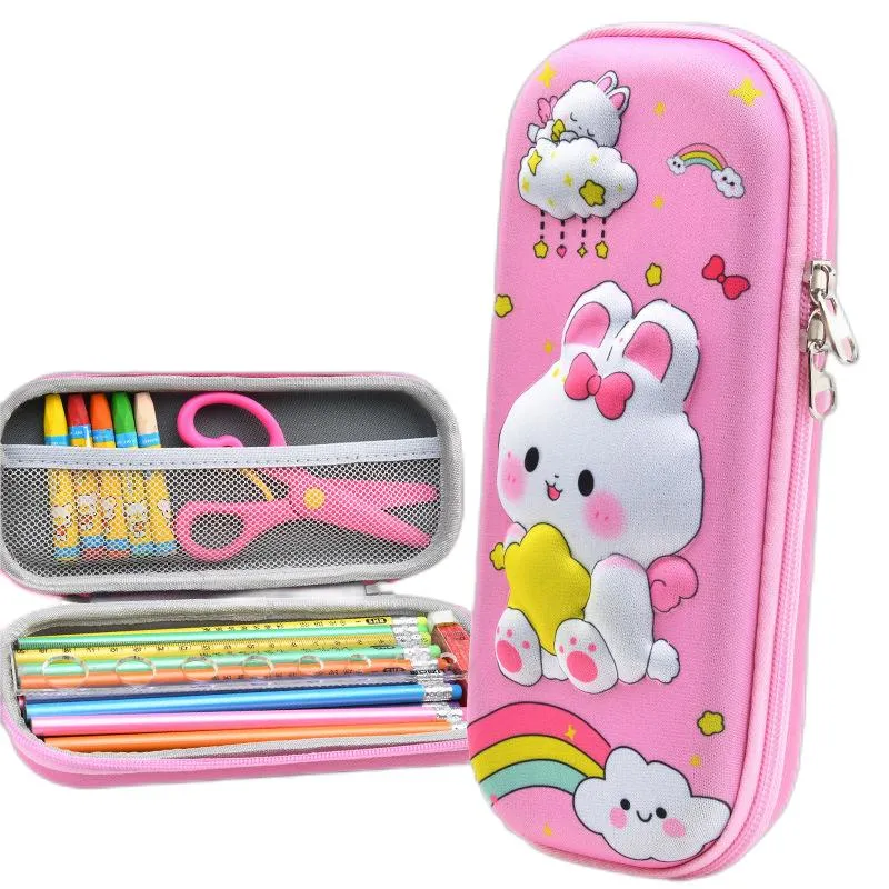 Creative Large Capacity Student Canvas Pencil Case with a Cute Multi-Functional Stationery Ccase