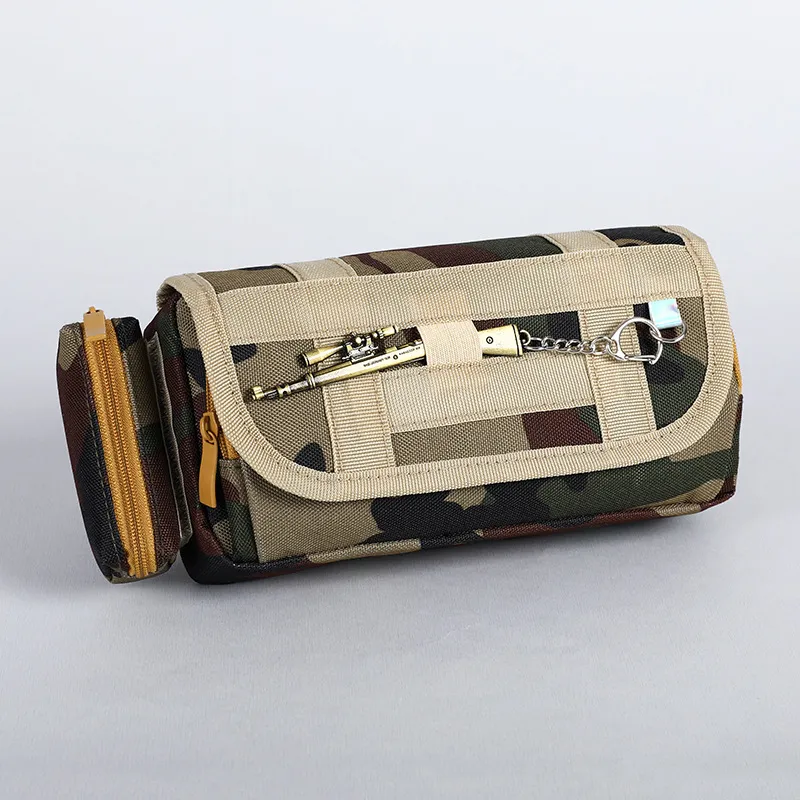Camouflage Pencil Case for School Student Pencil Case for Children Multi-Layer Pencil Case Pouch
