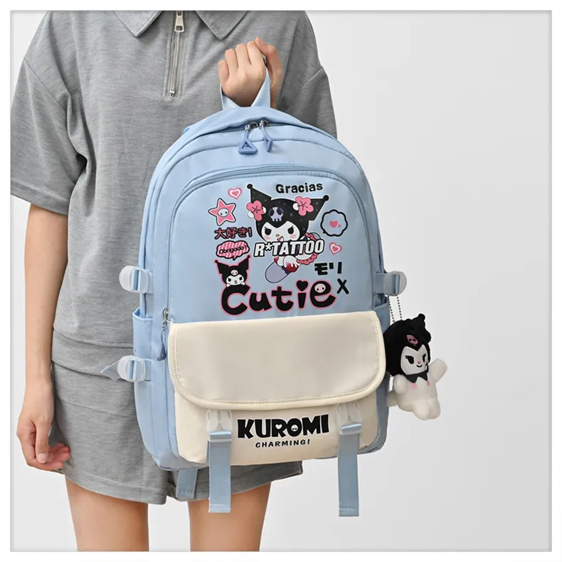 Kuromi&prime;s New Student Backpack with Large Capacity and Lightweight Oxford Cloth Printed Backpack
