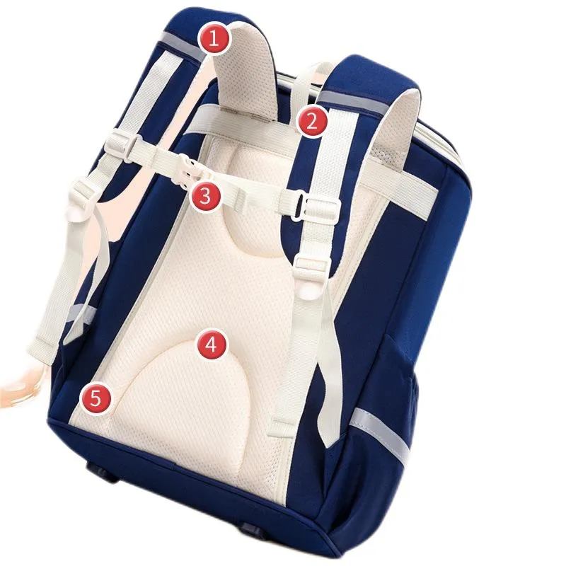New Elementary School Backpack with Ultra Light Spine Protection and Weight Reduction Children&prime;s Backpack