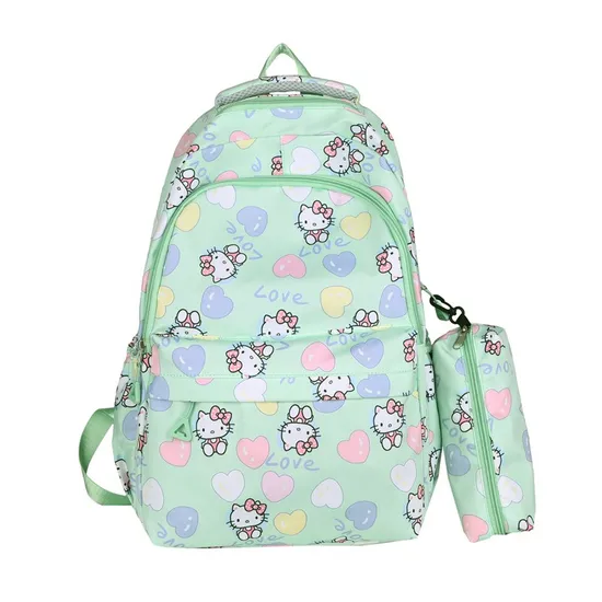 New Cute Cartoon Two-Piece Backpack with Large Capacity Lightweight Backpack
