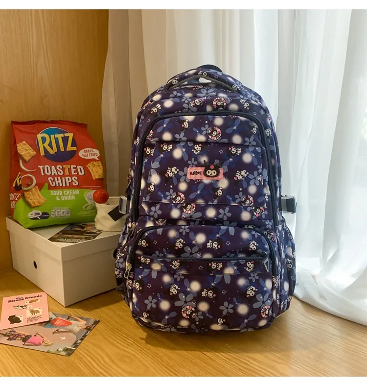 New Cartoon Backpack Nylon Cute Men&prime;s and Women&prime;s Load Reducing Large Capacity Backpack