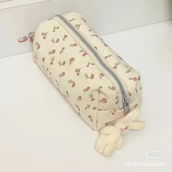 Small Floral Pencil Case, Student Stationery Storage Bag Makeup Bag