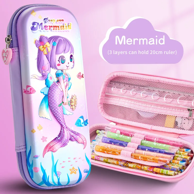 3D Stereoscopic Pen Bag Waterproof Large Capacity Stationery Box Cartoon Pen Bag Pencil Pouch
