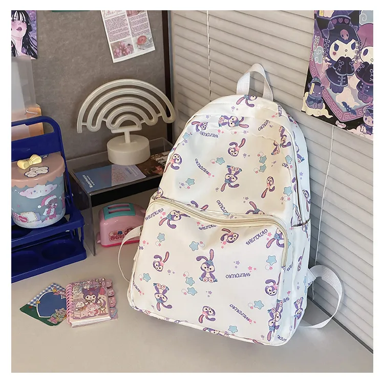 New Student Cute Backpack Nylon Cartoon Large Capacity Multi Color Lightweight Backpack