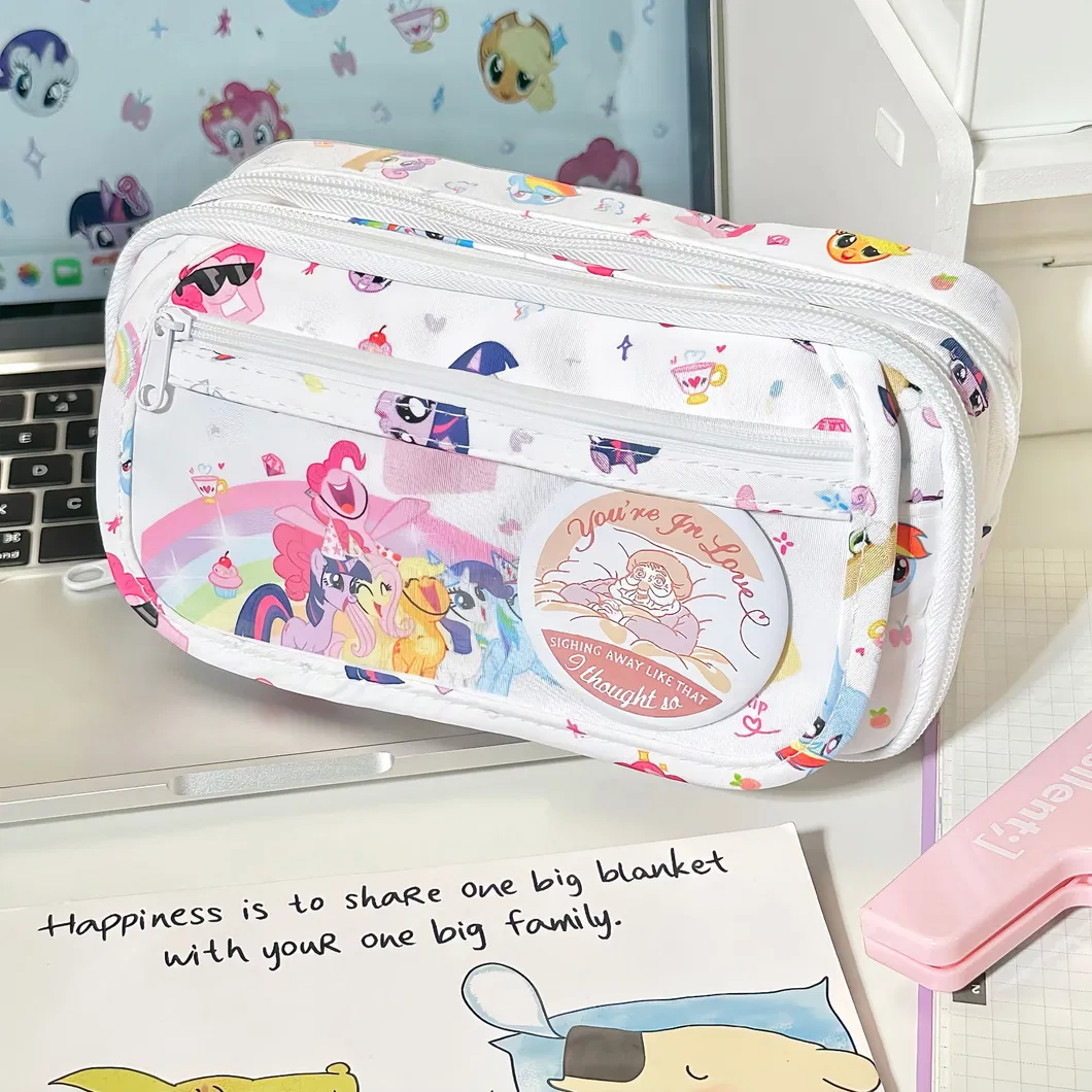 Cute Large Capacity Pencil Case for Middle and High School Students Girl Heart Storage Bag