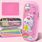 New Pencil Case Double Layered Primary School High Capacity Girls Stationery Box Storage