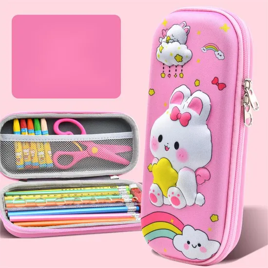 New Pencil Case Double Layered Primary School High Capacity Girls Stationery Box Storage
