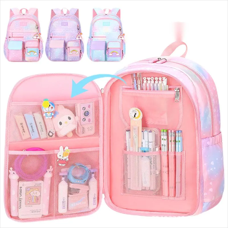 New Primary School Student Backpack Cute Princess Large Capacity Spinal Protection Waterproof Backpack
