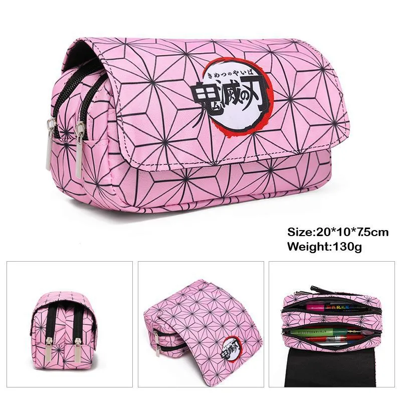Double Layered Pencil Case with Large Capacity Cartoon Stationery Storage Box for Elementary School Students Pencil Pouch