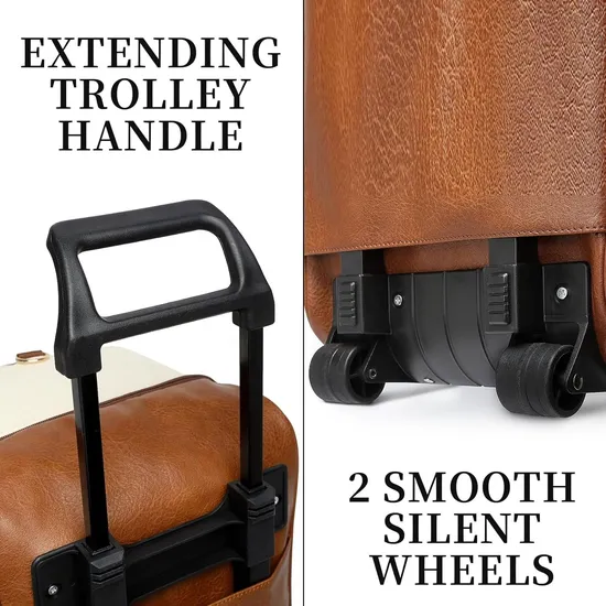 2024 New Custom Leather Travel Bags Gym Weekender Duffle Bag with Shoes Compartment
