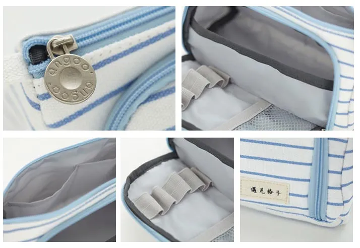 Wholesales Custom Big Capacity Large Storage Canvas Pencil Pen Case Pouch Stationery Bag for Office School Teen Girl Boy