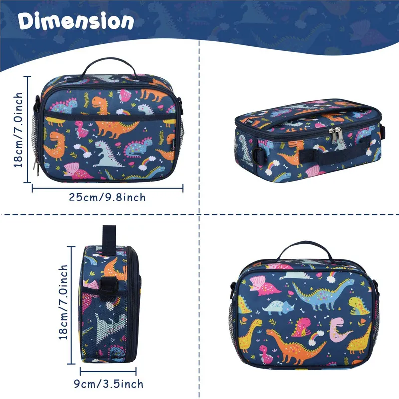 Newest Hot Sale 600 D Oxford Cute Pattern Trending Recycle Cooler Bag with Custom Printed Logo Aluminum Foil Lunch Bag