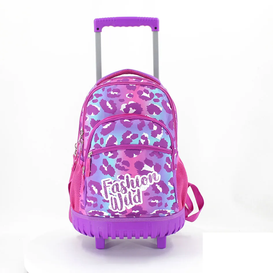 New Design Fashion Print Trolley Backpack Smooth Stretch Student Trolley Bag Can Be Customized Logo