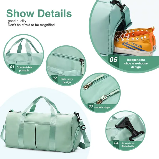 Outdoor Sports Unisex Beauty Luggage Waterproof Large Capacity Duffel Bag with Shoe Compartment Custom Gym Bag