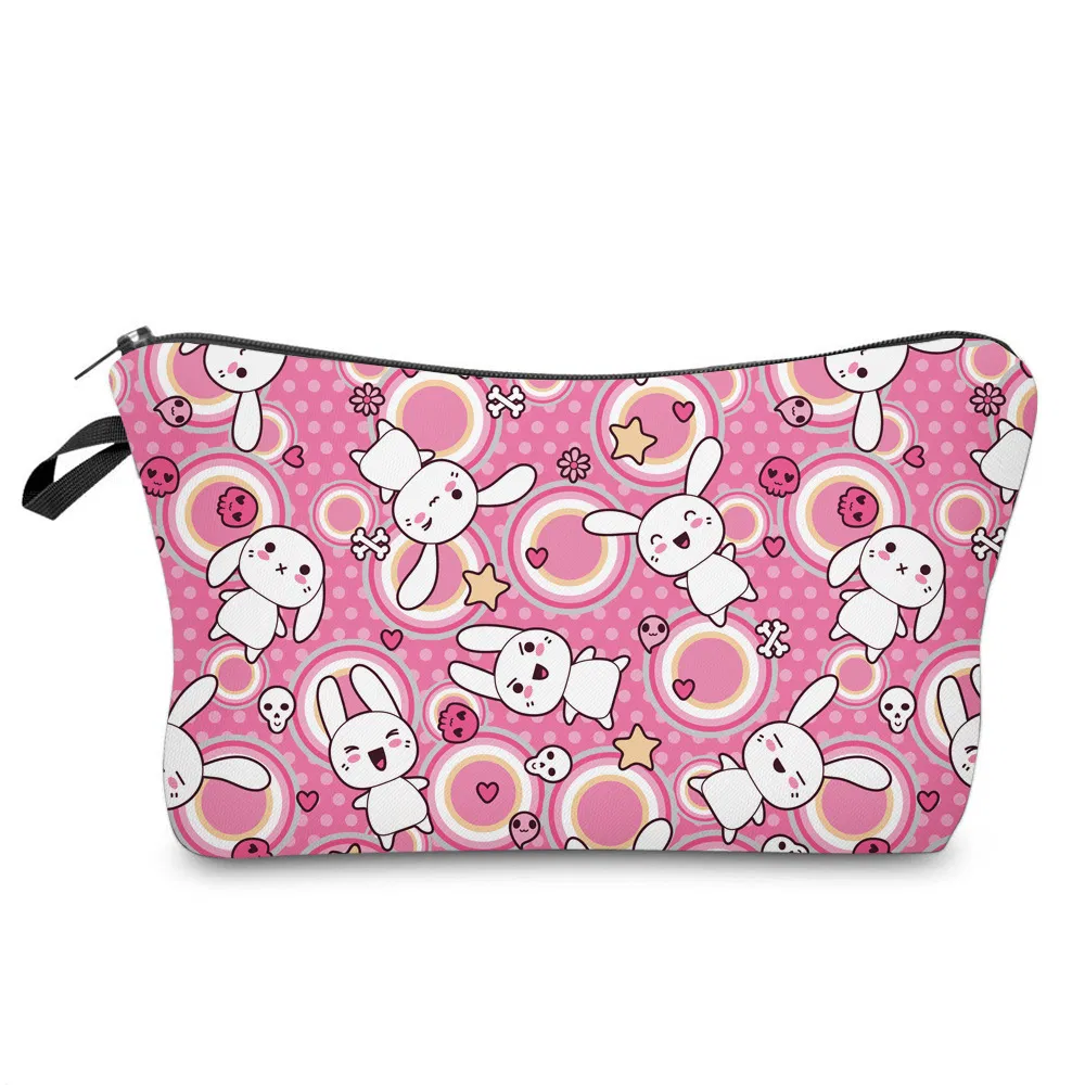 Cartoon Cute Bunny School Pencil Bag Zipper Makeup Cosmetic Pouch Waterproof