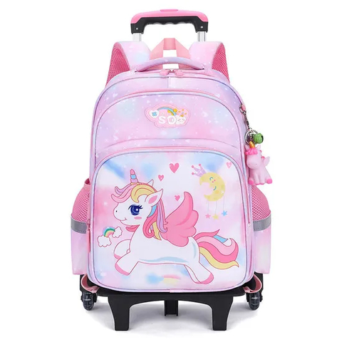 Pupils Trolley Schoolbag Girls First Grade to Sixth Grade Children′s Burden-Reducing Backpack for Girls