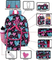 Lightweight Durable Leak-Resistant Bassic Girls′ Backpack with Lunch Bag Key Chain Pencil Case and Accessories